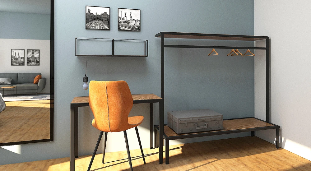 Hotelzimmer mit Schreibtisch